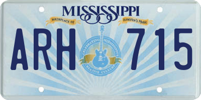 MS license plate ARH715
