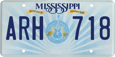MS license plate ARH718