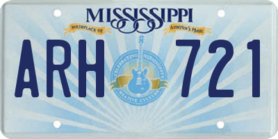 MS license plate ARH721