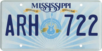 MS license plate ARH722