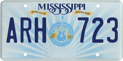 MS license plate ARH723