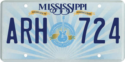 MS license plate ARH724