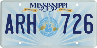 MS license plate ARH726