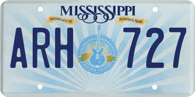 MS license plate ARH727