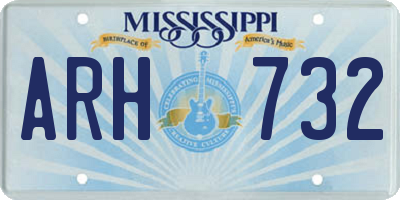 MS license plate ARH732