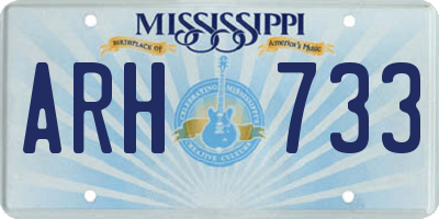 MS license plate ARH733
