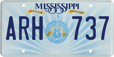 MS license plate ARH737