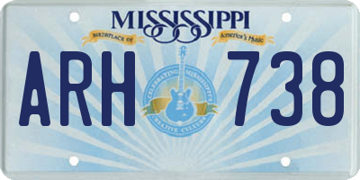 MS license plate ARH738