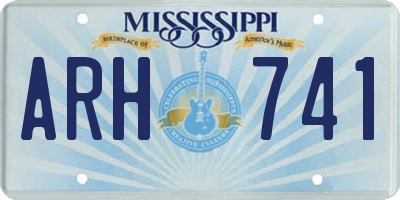 MS license plate ARH741