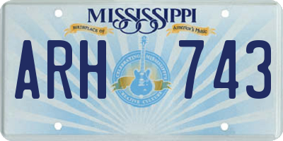 MS license plate ARH743