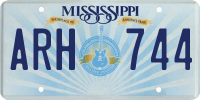 MS license plate ARH744