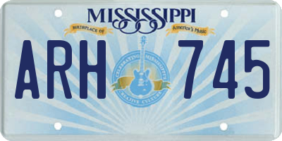 MS license plate ARH745