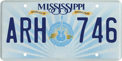MS license plate ARH746