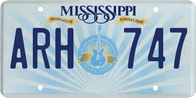 MS license plate ARH747