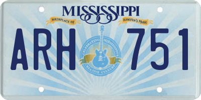 MS license plate ARH751