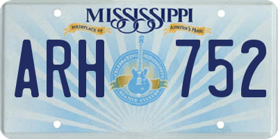 MS license plate ARH752