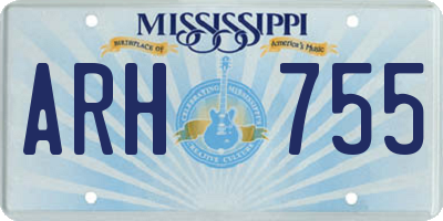 MS license plate ARH755