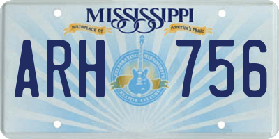 MS license plate ARH756