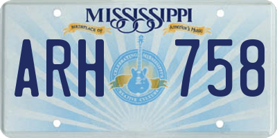 MS license plate ARH758