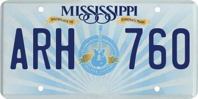 MS license plate ARH760