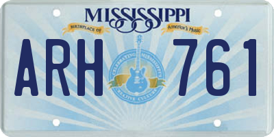 MS license plate ARH761