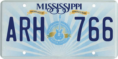MS license plate ARH766