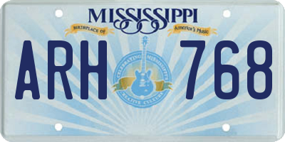 MS license plate ARH768