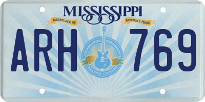 MS license plate ARH769