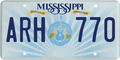 MS license plate ARH770