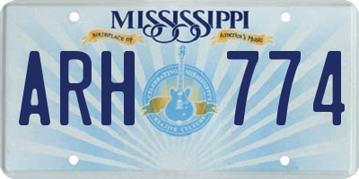 MS license plate ARH774
