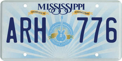 MS license plate ARH776