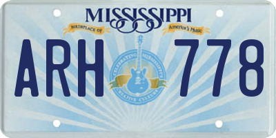 MS license plate ARH778