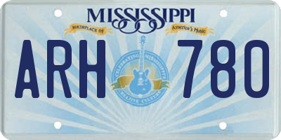 MS license plate ARH780