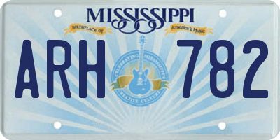 MS license plate ARH782
