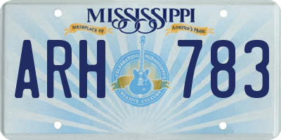 MS license plate ARH783