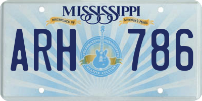 MS license plate ARH786