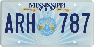 MS license plate ARH787