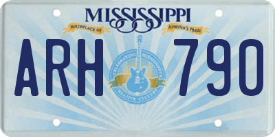 MS license plate ARH790
