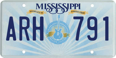 MS license plate ARH791
