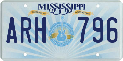 MS license plate ARH796