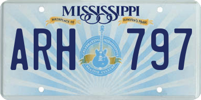 MS license plate ARH797