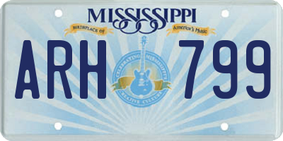 MS license plate ARH799