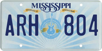 MS license plate ARH804