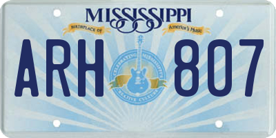 MS license plate ARH807