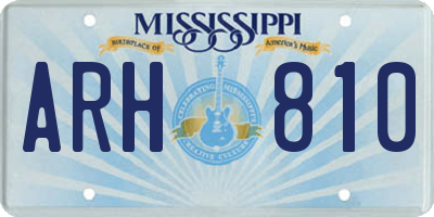 MS license plate ARH810