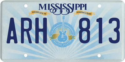 MS license plate ARH813