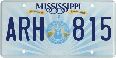 MS license plate ARH815