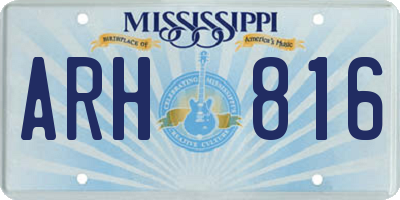 MS license plate ARH816