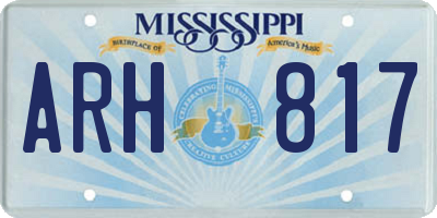 MS license plate ARH817