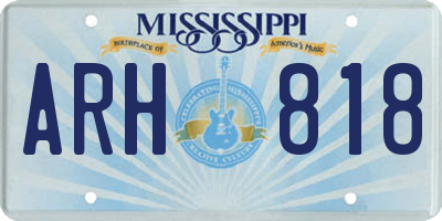 MS license plate ARH818